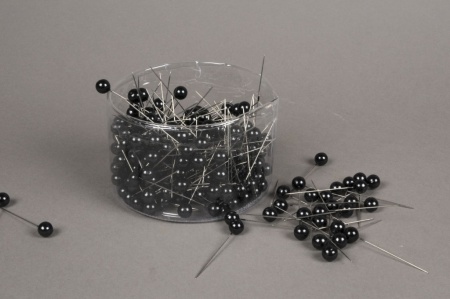 Boîte de 250 perles sur épingle noir 10x60mm
