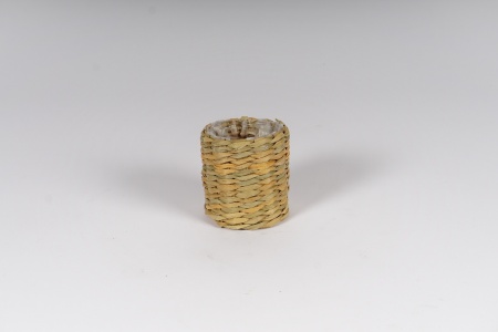 Cache-pot en jonc naturel D6.5cm H8cm