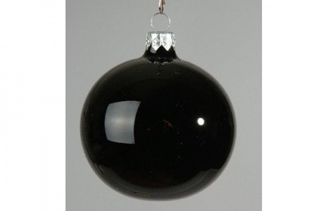 Boîte de 12 boules noir brillant D6cm