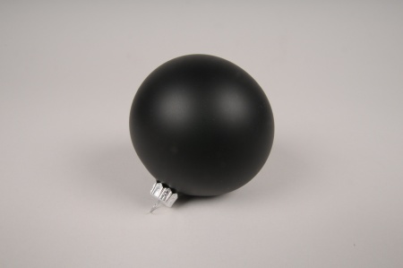 Boîte de 6 boules en verre mat noir D8cm