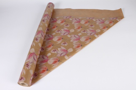 Rouleau de papier kraft motif fleur 70cmx25m