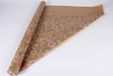 Rouleau de papier kraft motif fleur 80cmx20m