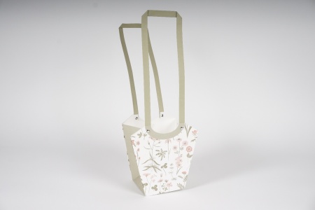 Paquet de 10 sacs porte-bouquet vert 11x11cm H46cm