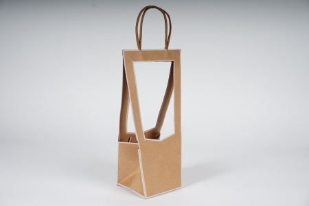 Paquet de 5 sacs porte-bouquet marron 12x12cm H35cm