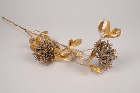 Fleur des prés artificielle dorée H76cm