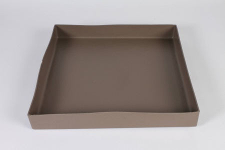 Soucoupe rotomoulé taupe 40x40cm H5cm