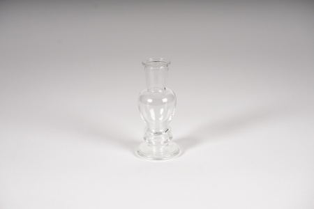 Vase bougeoir en verre D5cm H12cm