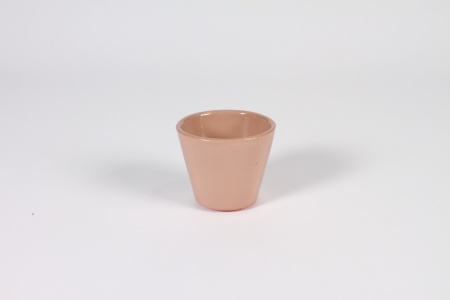 Cache-pot en céramique beige rosé D8cm H7cm