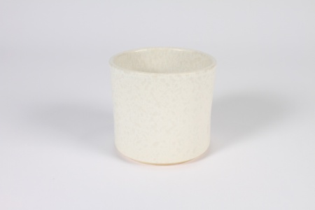Cache-pot en céramique blanc D10.8cm H10cm