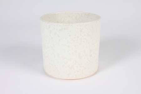 Cache-pot en céramique blanc D13.5cm H12.5cm