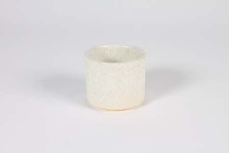Cache-pot en céramique blanc D8.5cm H7.5cm