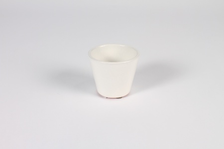 Cache-pot en céramique blanc D8cm H7cm
