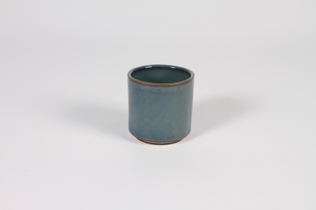 Cache-pot en céramique bleu foncé D7cm H7cm