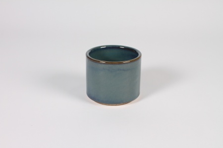 Cache-pot en céramique bleu foncé D8.5cm H7.5cm