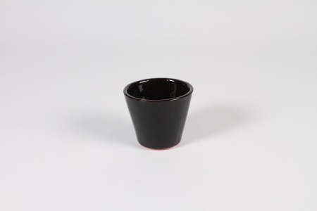 Cache-pot en céramique noir D8cm H7cm