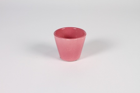 Cache-pot en céramique rose D8cm H7cm