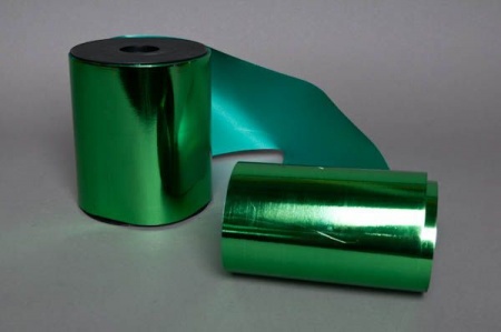 Ruban métal brillant vert 140mm x 50m