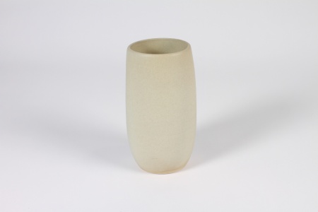 Vase en céramique beige D10cm H18.5cm