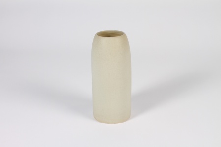 Vase en céramique beige D8cm H19cm