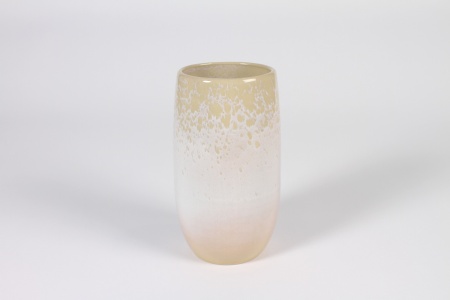 Vase en céramique beige rosé D10cm H18cm