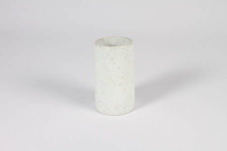 Vase en céramique blanc D7.8cm H13.5cm