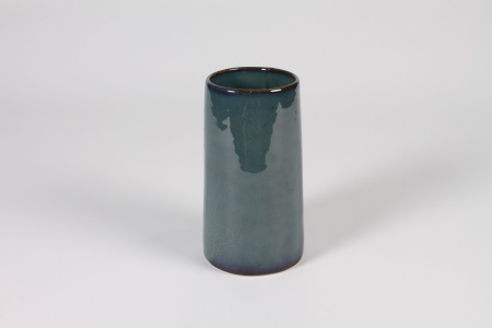 Vase en céramique bleu foncé D10cm H18cm