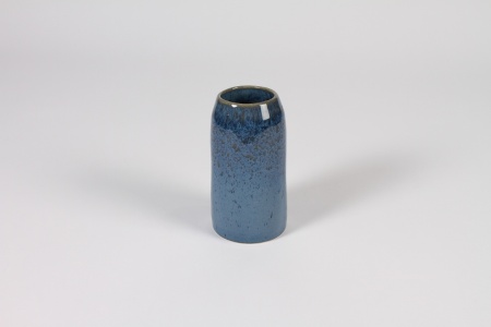 Vase en céramique bleu foncé D6.3cm H12cm