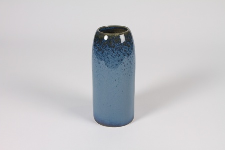 Vase en céramique bleu foncé D8cm H18.5cm