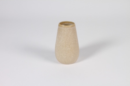 Vase en céramique taupe D7cm H12cm