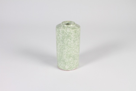Vase en céramique vert et banc D8cm H17cm