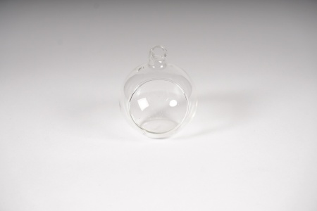 Boîte de 12 boules ouvertes en verre D6cm