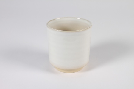 Cache-pot en céramique blanc D10cm H11cm