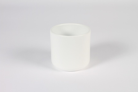 Cache-pot en céramique blanc D11.5cm H11cm