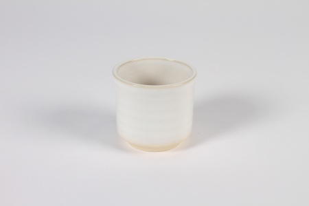 Cache-pot en céramique blanc D8cm H7.5cm