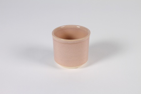 Cache-pot en céramique rose D8cm H7.5cm