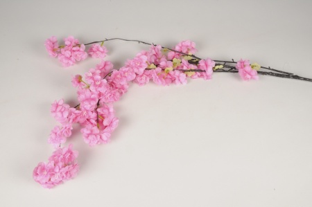 Branche de cerisier artificielle rose foncé H110cm