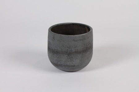 Cache-pot en béton gris D12.5cm H12cm
