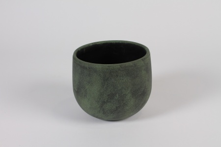 Cache-pot en béton gris vert D15.5cm H14cm