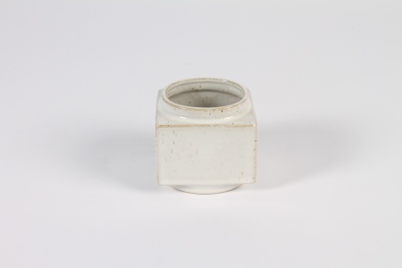 Cache-pot en céramique blanc 8x8cm H7.5cm