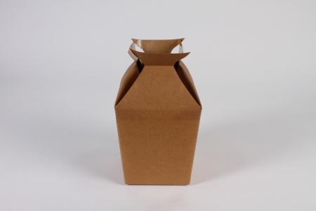 Paquet de 10 vases porte-bouquet marron 14x14cm H21.5cm