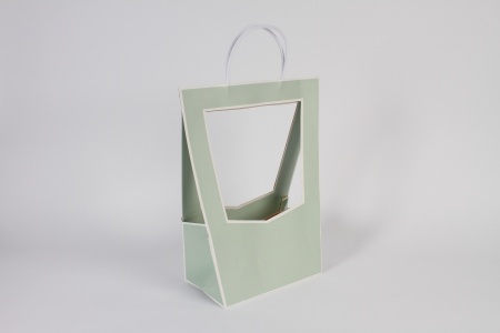 Paquet de 5 sacs porte-bouquet vert 23x14cm H38cm