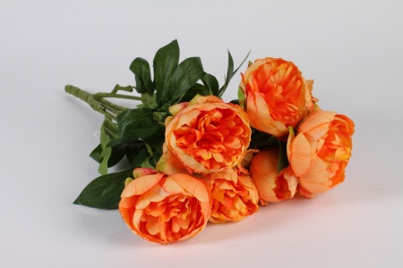 Bouquet de pivoines artificielles orange H63cm