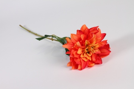 Dahlia artificiel rouge orange H62cm