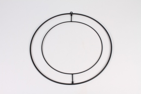 Double cercle métal noir D40cm