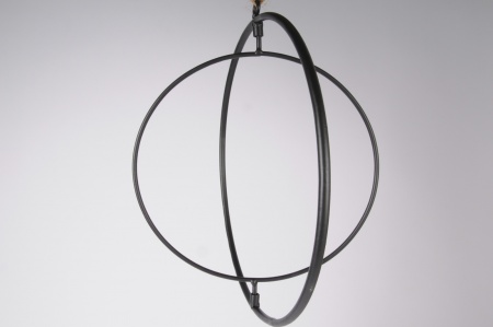 Double cercle métal noir D40cm