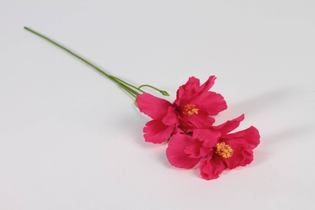 Hibiscus artificiel rose foncé H62cm