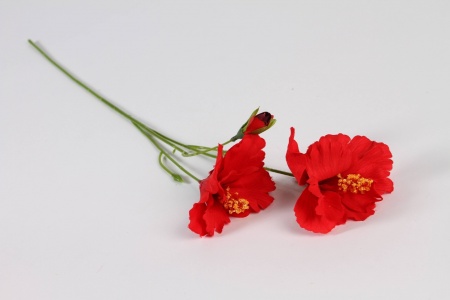 Hibiscus artificiel rouge H62cm