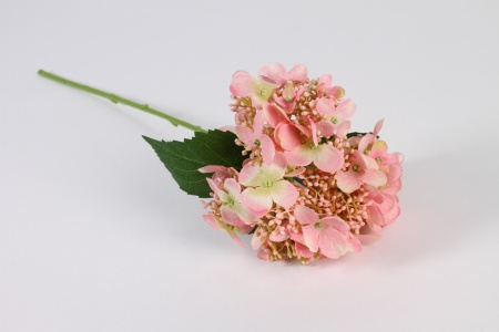 Hortensia artificiel rose H52cm