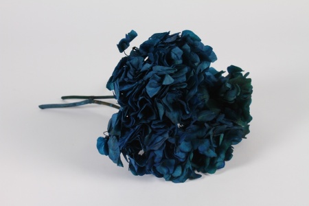 Hortensia préservé bleu nuit H33cm