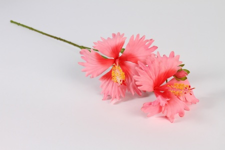 Hibiscus artificiel rose clair H70cm
